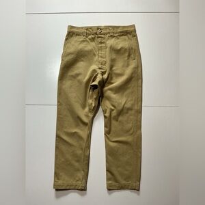 $275 RTH Shop B•RTH Classic Khaki Wheat Button Fly Made In USA Chino Pants